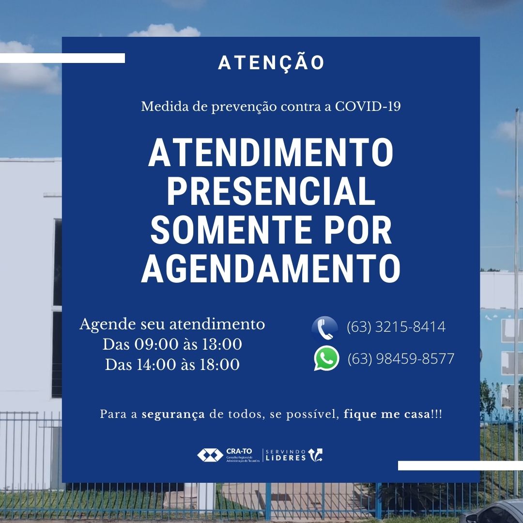 Leia mais sobre o artigo Novo Horário e Forma de Atendimento CRA-TO