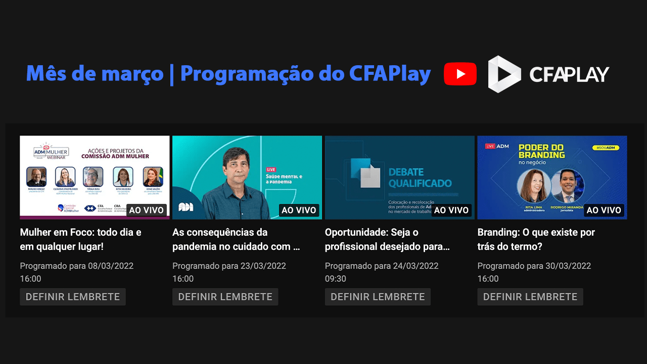 Leia mais sobre o artigo O mês de março está repleto de conteúdos no CFAPlay