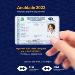 Leia mais sobre o artigo Profissional da Administração: pague a Anuidade 2022 até 31/03