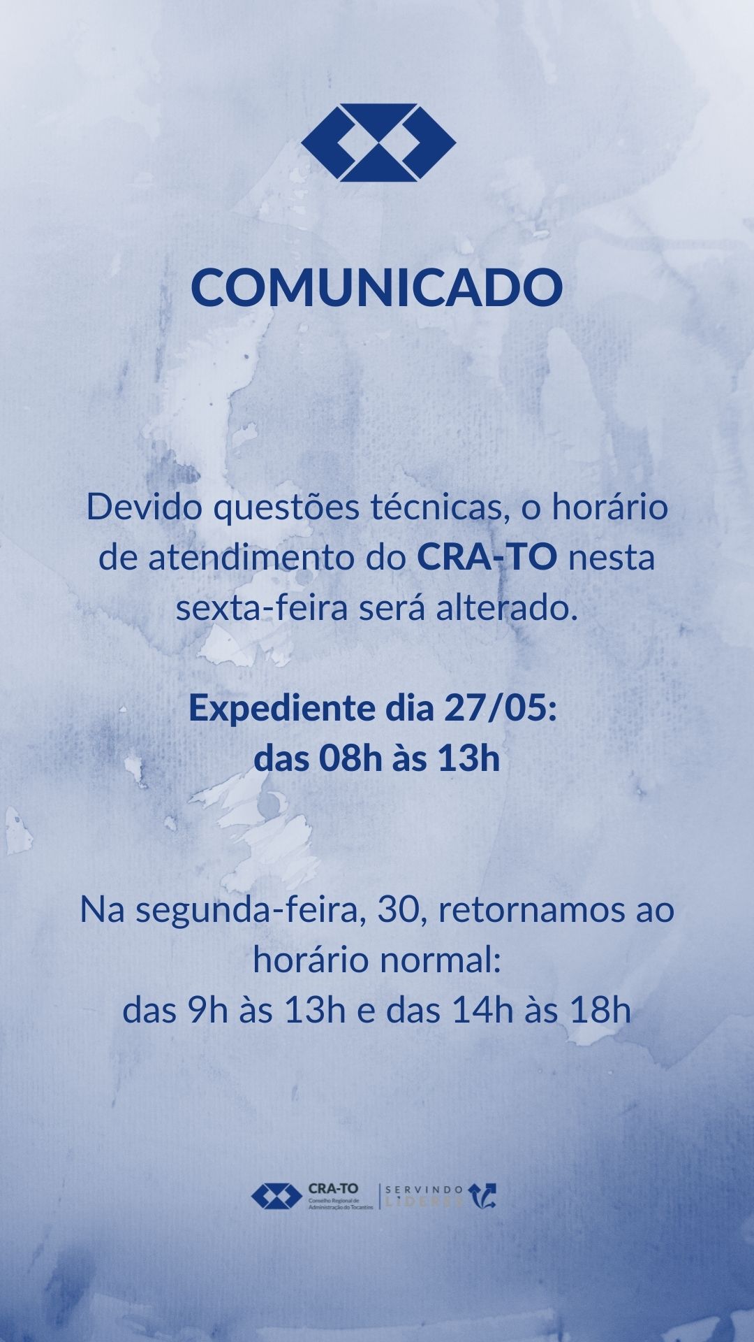 No momento, você está visualizando Nesta sexta-feira, 27, o CRA-TO atenderá em horário especial