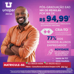 Leia mais sobre o artigo Parceria CRA-TO: UNOPAR – desconto na Pós-Graduação EAD
