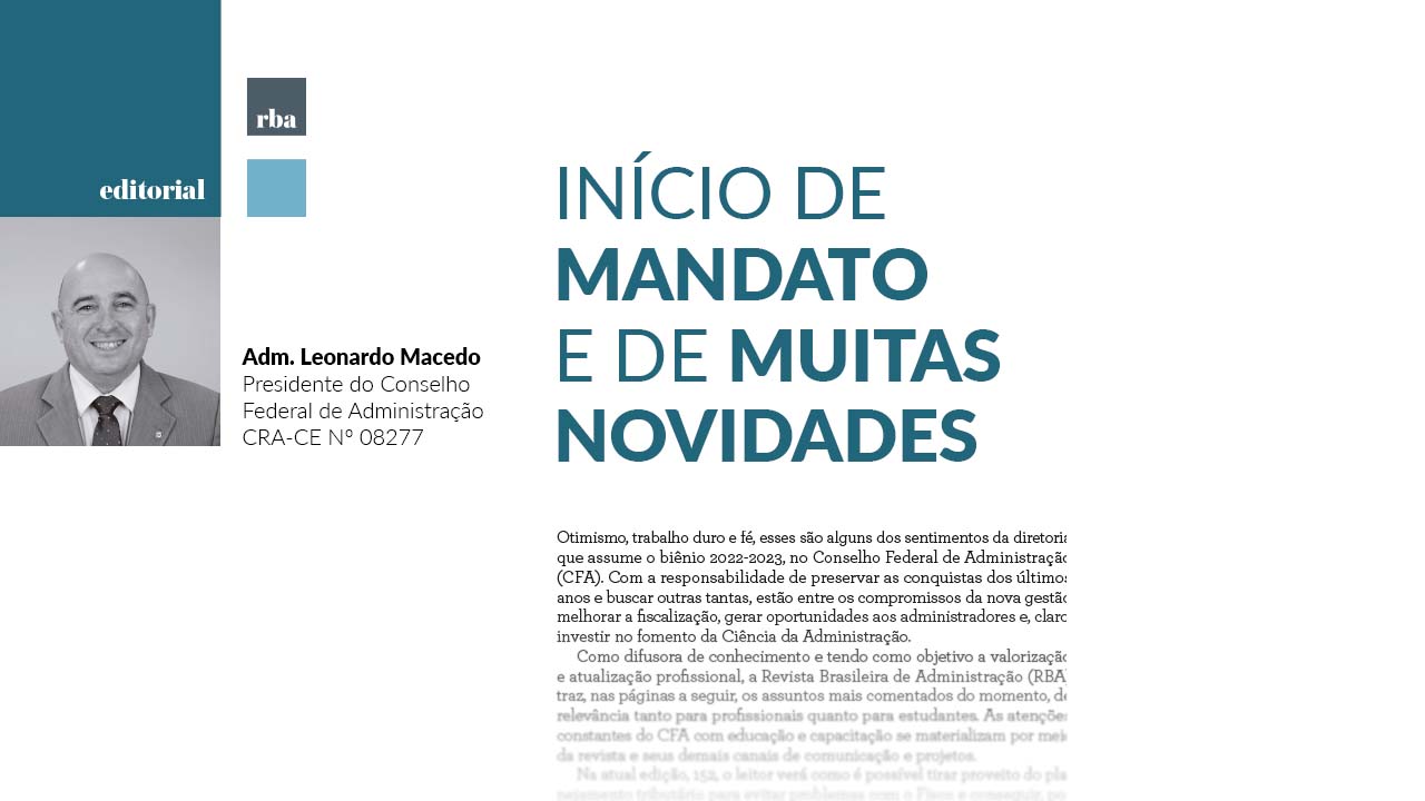 No momento, você está visualizando Editorial RBA 152 – 2023 é promessa de renovação e temperança