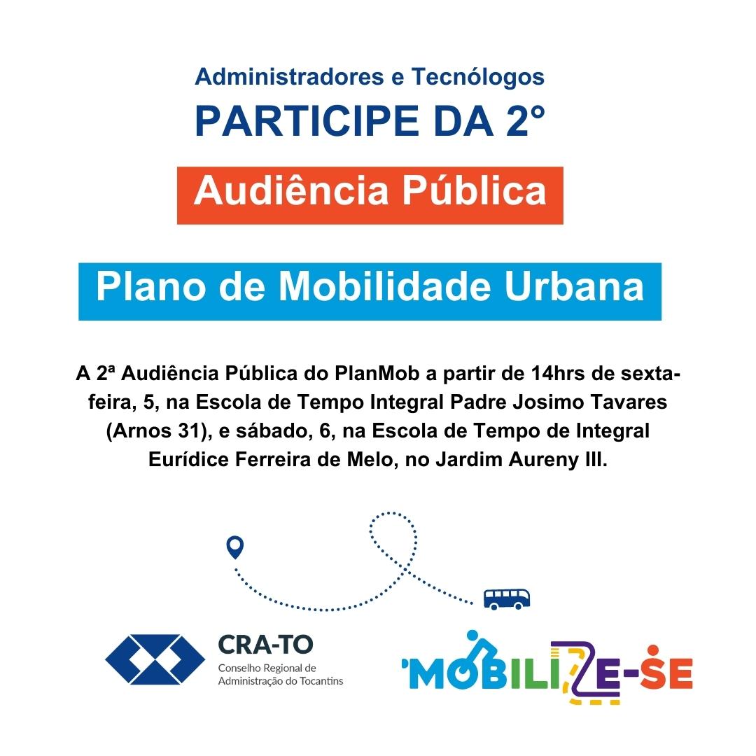 No momento, você está visualizando Presidente CRA-TO convida os registrados para debater o Plano Municipal de Mobilidade Urbana de Palmas (PlanMob)