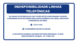 Leia mais sobre o artigo Indisponibilidade Linhas Telefônicas